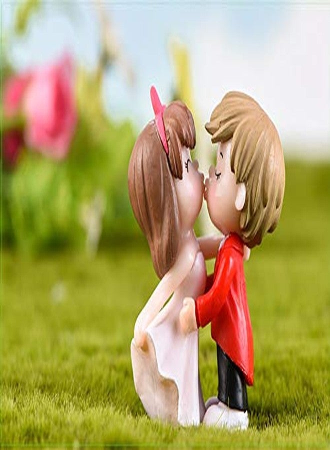 BHOOLU&GOOLU Resin Sweety Lovers Couple Kissing Style 14 Figurine Miniature Set - 4 pcs (Multicolor, Small) - Image 5